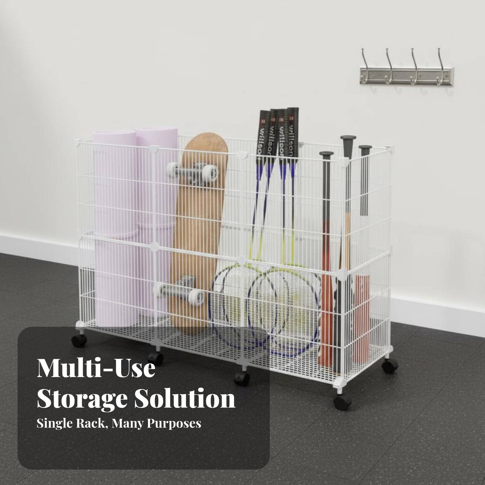 Sports Equipment Storage Rack - Carrito de Almacenamiento para Equipamiento Deportivo,