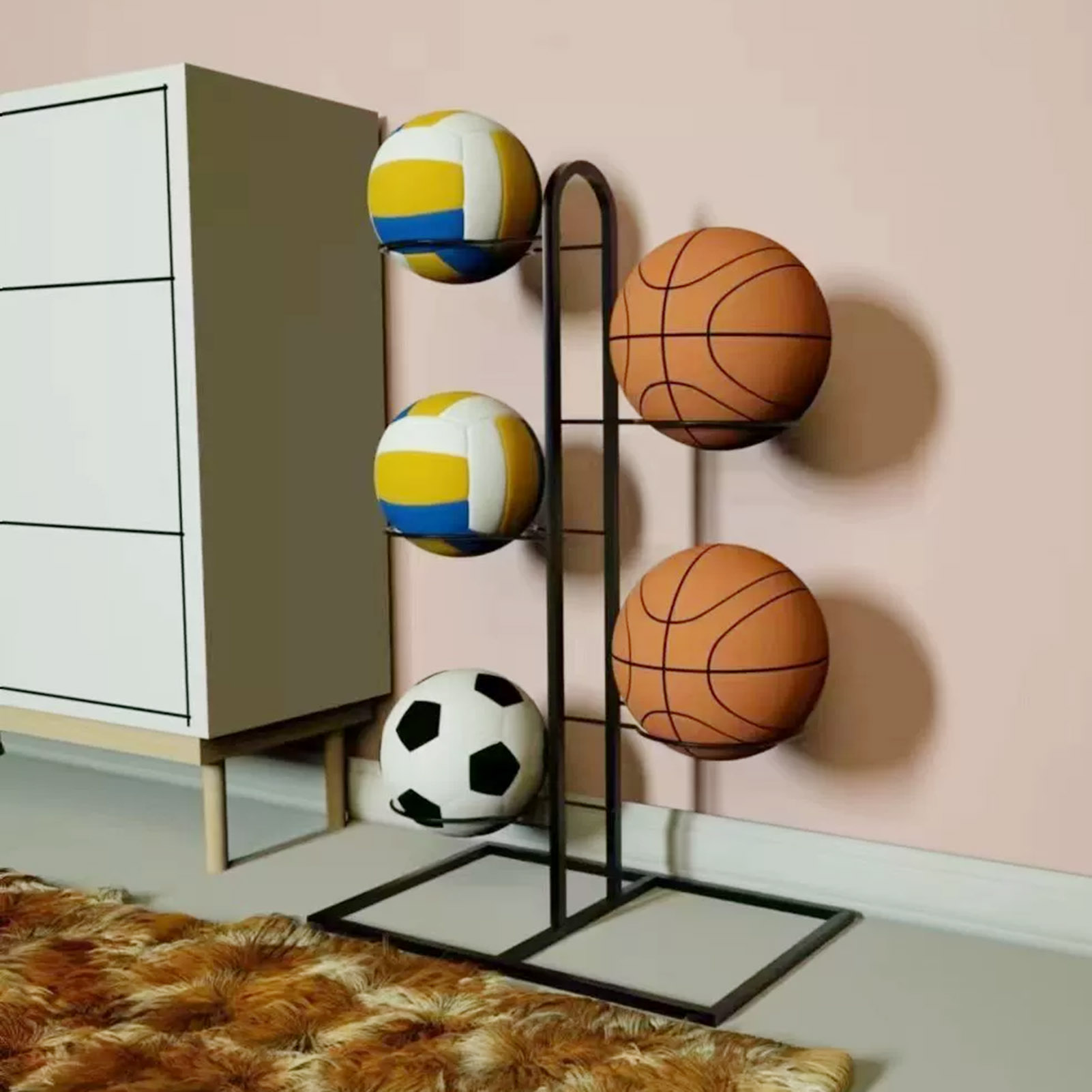 Estante de baloncesto plegable - Sports Equipment Storage Rack reseña y precio
